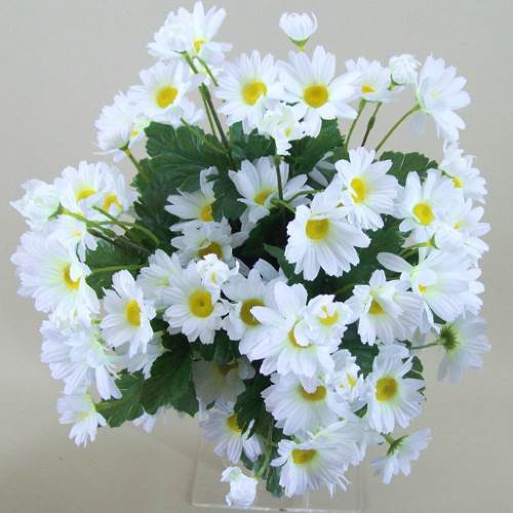 Silk Daisy Bunch White 49cm Artificial Flowers